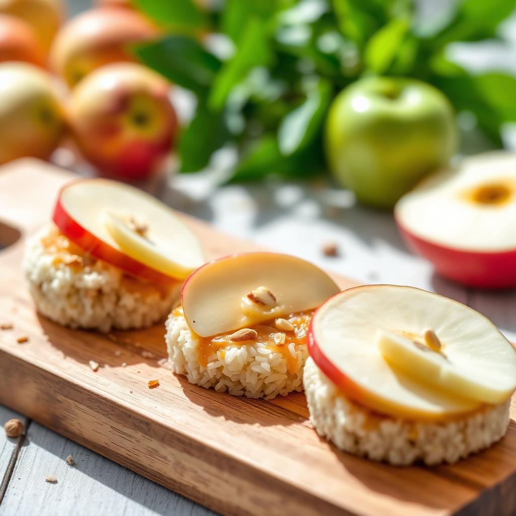 Rice Cakes with Almond Butter & Apple