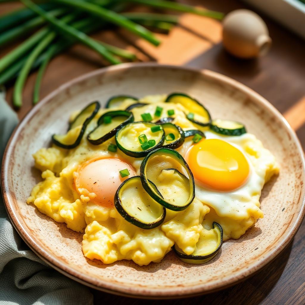 Soft Scrambled Eggs with Zucchini